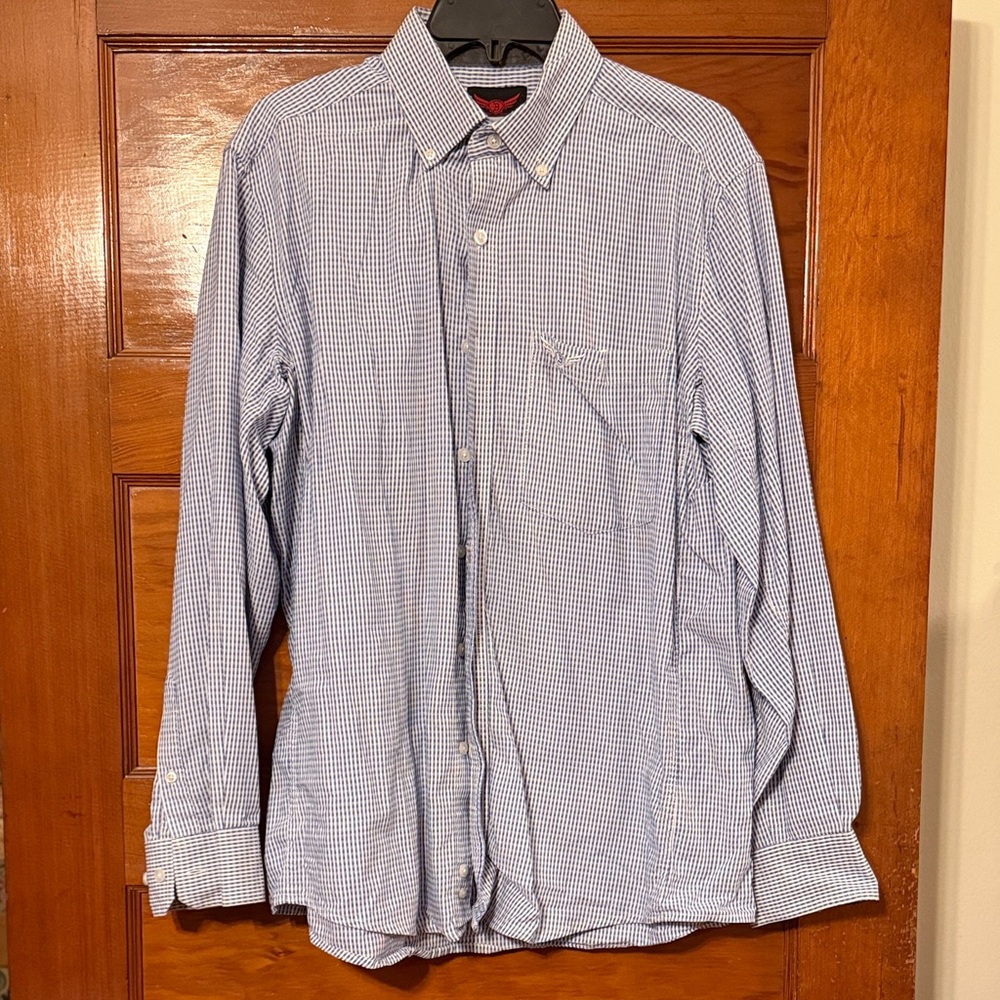 Men's Wrangler Blue Checkered Shirt